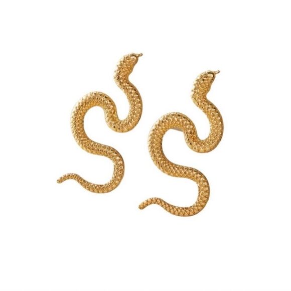 Snake earrings in gold #130 - Picture 4 of 5